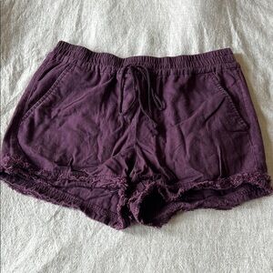 Loft Outlet Purple Frayed Hem Shorts